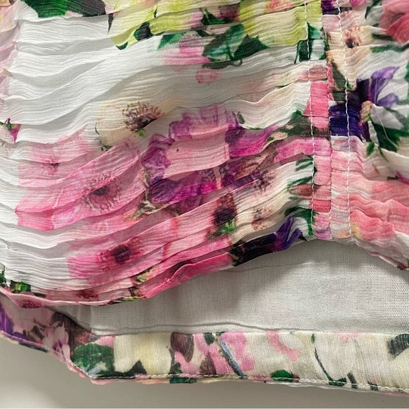 Rococo Sand Mist Pleated Chiffon Powder Blue Pink Mini Skirt Size X-Small - Picture 5 of 13